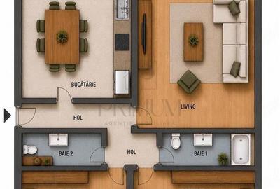 Apartament cu 3 camere decomandat în Simion Bărnuțiu