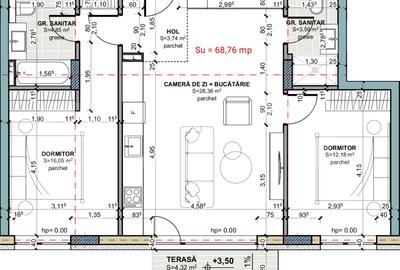 Apartament cu 3 camere semidecomandat în Iris