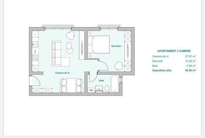 COMISION 0 | Apartament 2 camere | Etaj 1 | 46 mp utili | Zona Plopi - 15