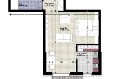 Apartament 1 camera + nisa de dormit, imobil nou, Marasti, ISE - 3