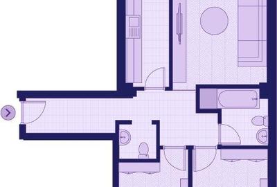 Apartament cu 3 camere decomandat în Păcurari