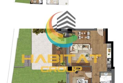 3 camere cu curte proprie - Ultracentral - NOU - 3