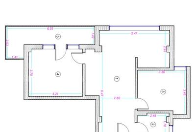 Apartament cu 3 camere semidecomandat în Grigorescu