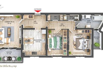 Apartament cu 3 camere decomandate 2 bai 2 balcoane in Sibiu - 7