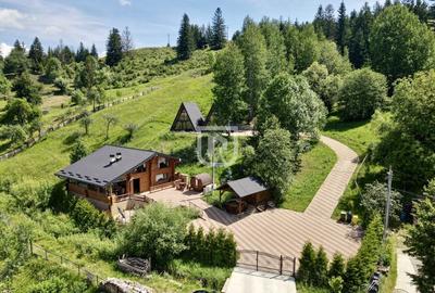 Cabana de lemn rotund si 2 A frame -uri Bucovina/ Frasin