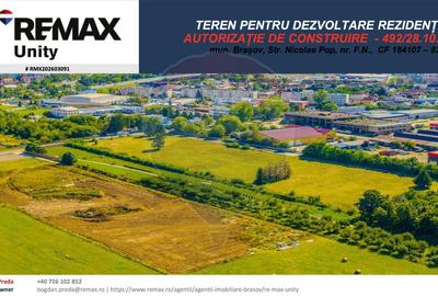 Teren dezvoltare rezidențială 8,272mp Brasov / Strada Nicolae Pop/ AC - 1