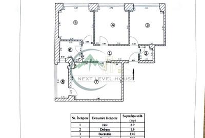 Apartament 3 camere, 2 bai, decomandat, etaj intermediar, str. Lt.Paius David - 16