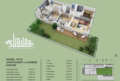 Apartament cu 4 camere cu gradina The Suburb Buftea - 8