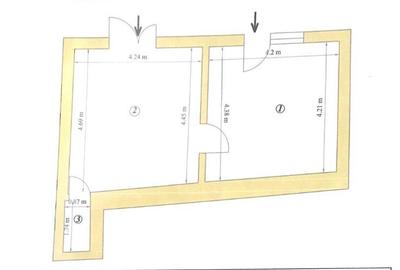 Spațiu comercial ultracentral format din 2 camere cu 2 intrări separate, 40,18mp - 2