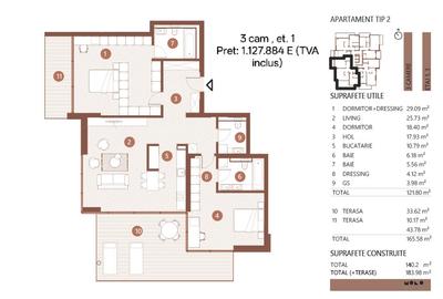 3 camere | 140 mp | Terasa  | Vedere lac | Floreasca | Premium | Finalizare 2026 - 7