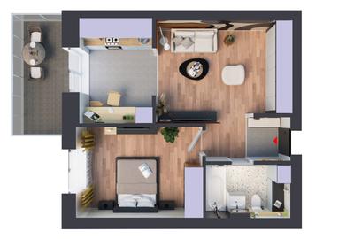 Studio dublu 2B | HILS Titanium | Ansamblu rezidential nou - 3