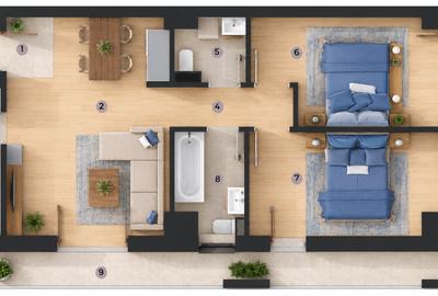 Apartament cu 3 camere decomandat în Aeroport