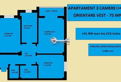 Apartament cu 3 camere decomandat în Popas Păcurari