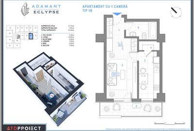 ADAMANT ECLYPSE, 1 camera decomandat, TIP 1B, 45,5 mp - 2