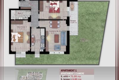 Apartament cu 3 camere decomandat în Theodor Pallady