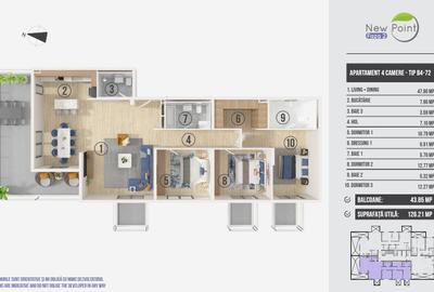 Penthouse cu 4 camere decomandat în Pipera