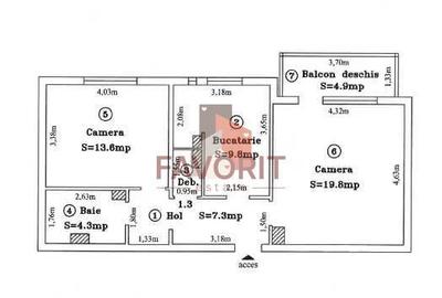 Apartament 2 camere decomandat | etaj 1 | Zona Odobescu - 1