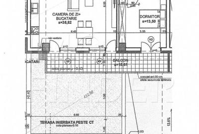 Comision 0 % - 2 camere A Muresanu,  61 mp utili + 35 mp terasa - 3