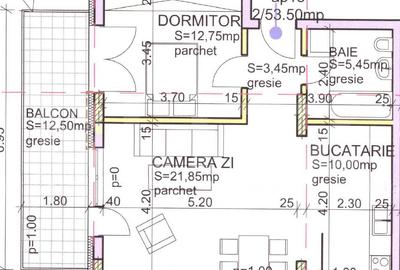 Apartament 2 camere, 54 mp, terasa 13 mp, zona Andrei Muresanu - 1