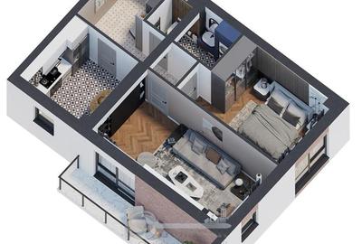 Apartament 2 camere – 58,41 mp | Design modern & finisaje PREMIUM - 1