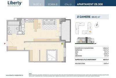 Apartament cu 2 camere semidecomandat în Semicentral