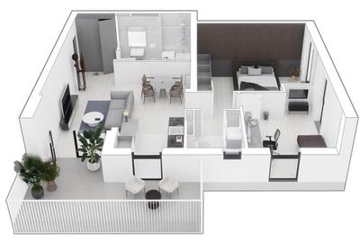 Apartament 3 camere, 2 bai, terasa 14 mp, ansamblu nou | Comision 0 - 24