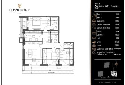 Apartament 4 camere Cosmopolit Zenit | Răcădău / Bloc B - 2