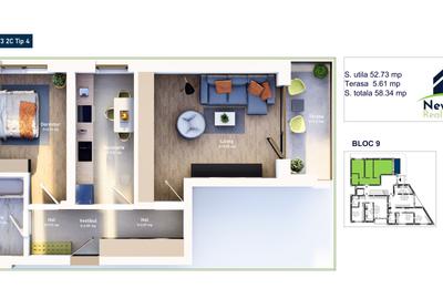 NOVA MEHALA, APARTAMENTE Tip 2C F3 / 4 - 2