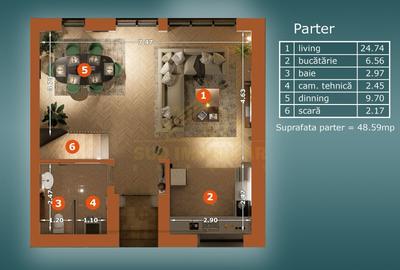 CASA P+1+M-185 MP -5 CAM-4 BAI-METROU BERCENI - 30