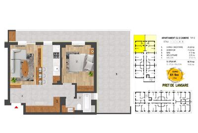 Ap 2 camere + terasă 28mp | Finalizat | Comision zero | Eroilor Residence - 2