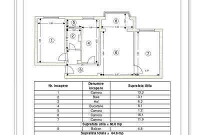 Apartament de vanzare 3 camere cu pivnita mare, Astra, Brasov - 6