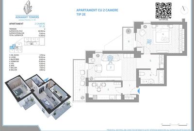 Apartament 2 camere, decomandat, tip 2E, 74mp Sos Nicolina nr.54 - 9