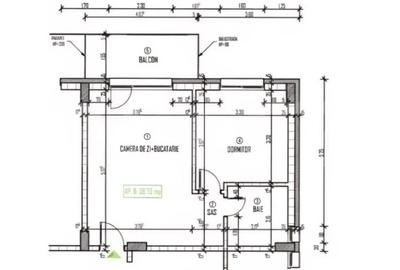 Apartament 2 camere, 40 mp, Parcare, Semifinisat, Petrom Baciu - 2