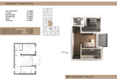 Apartament 2 camere Drumul Cooperativei, Bucuresti (102.000€ +TVA) - 4