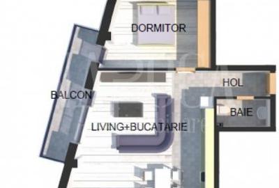 Apartament cu 3 camere semidecomandat în Florești