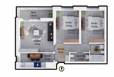 Apartament cu 3 camere decomandat în Militari