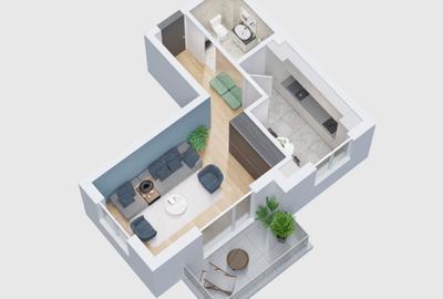 Garsoniera 44 mp | Zona Prelungirea Ghencea | Centrala proprie | - 2