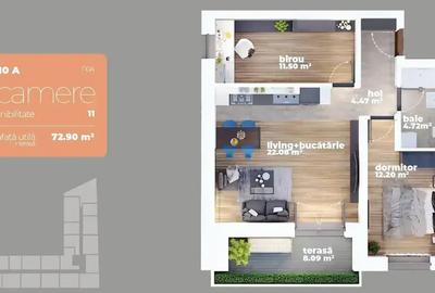 DE VANZARE 3 Camere NOU Zona Auchan Titan Bd. 1 Decembrie 0% Comision - 2