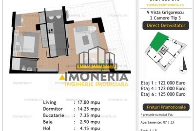 9 Vista Grigorescu – 0% Comision – 2 camere – 300 m de Metrou, 750 m Parcul IOR - 7