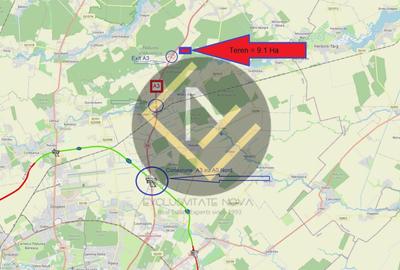 Teren 9Ha -> 16Ha Ha Intravilan , Exit A3 Snagov Ghermanesti Bucuresti-Ploiesti - 10