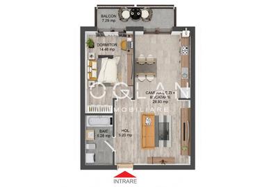 Apartament 2 camere, 54 mp+balcon 8 mp, Pictor Brana Comision 0% - 7