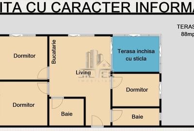 Apartament cu 4 camere semidecomandat în Florești