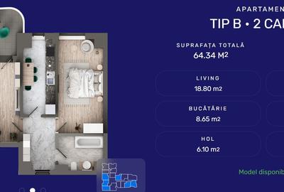 Apartament 2CD, 63.34mp - 1
