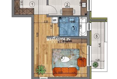 Garsoniera 1600 Euro/M2 - 1