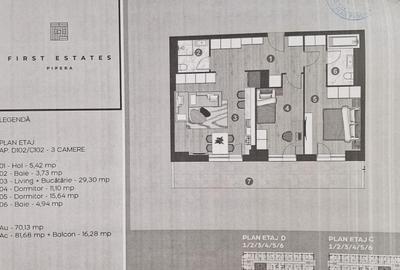Apartament cu 3 camere în Nord