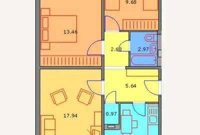 Apartament 3 camere Ozana – Metrou 1 Decembrie, 66 mp, etaj 1/4 - 5