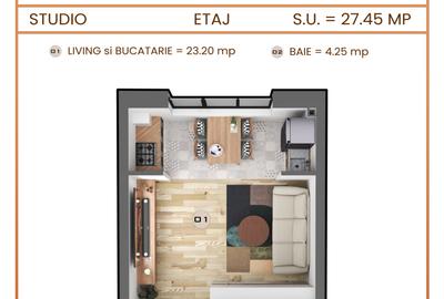 Garsoniera moderna-Proiect nou in Militari Residence-Finisaje Premium-Comision 0 - 5