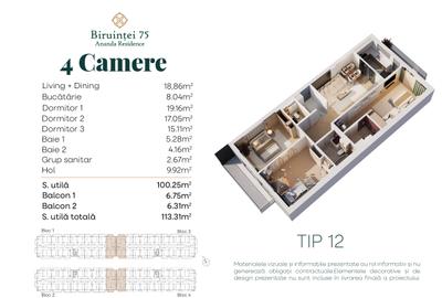 Apartament 4 camere DIRECT DEZVOLTATOR BIRUINTEI 75 METROU BERCENI - 16