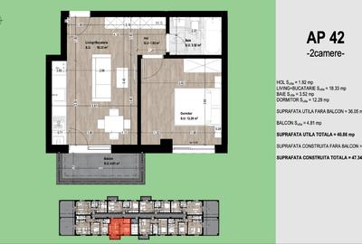 Direct proprietar | Apartament 2 camere, etaj 3, balcon, loc parcare inclus Lara - 1