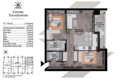 TRANSILVANIA RESIDENCE-CARTIER TRANSILVANIA, APARTAMENT  3 CAMERE - 18